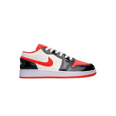 Imagem de Nike Tênis de basquete infantil unissex, Branco/Vermelho, 6.5 Big Kid