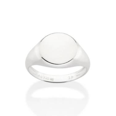 Imagem de Anel de prata 925 feminino rommanel sinete redondo liso 810223, 22