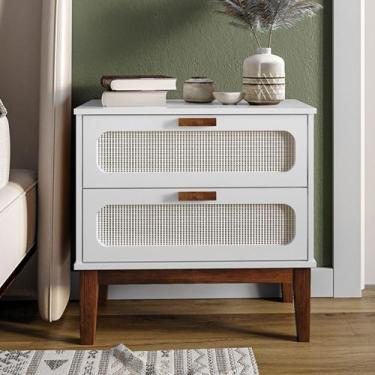 Imagem de Mesa de Cabeceira Santorini 2 Gavetas 60 Cm Branco - CONFFORT CASA