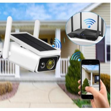 Imagem de Câmera Segurança Wifi Com Placa Solar Prova D'água - icsee