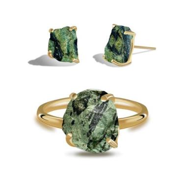 Imagem de Conjunto de Jaspe Kambaba - Cristal Natural, Prata 925