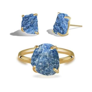 Imagem de Conjunto de Quartzo Azul - Cristal Natural, Prata 925
