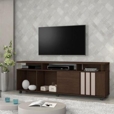 Imagem de Rack Atraente Candian JCM Movelaria, Café com Off White