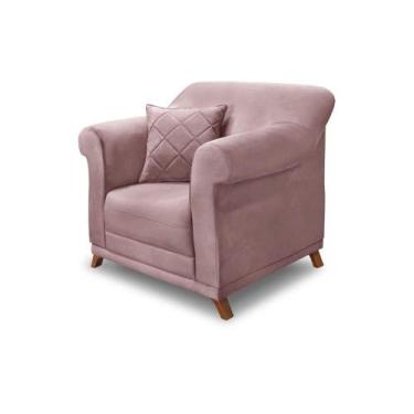 Imagem de Poltrona Decorativa com 1 Almofada Armstrong Veludo Lilás G63 - Gran B