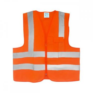 Imagem de Colete Para Sinalizacao Plastcor 1 Bolso Laranja Fluorescente Xg