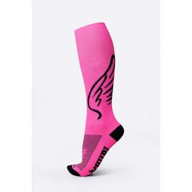 Imagem de Meia HUPI Longa Asas Rosa - 30 cm de Cano, UNICO