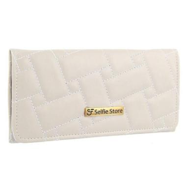 Imagem de Carteira Feminina de Mão Porta Cartões Textura Moderna - Fierre, Bege