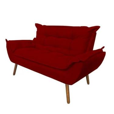 Imagem de Namoradeira Decorativa Opala Sala de Estar Tecido Suede Masala Kimi De