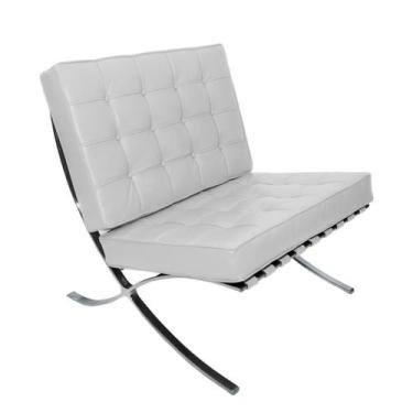 Imagem de Poltrona Barcelona Base Inox Material Sintético  - Decorato Móveis, Br