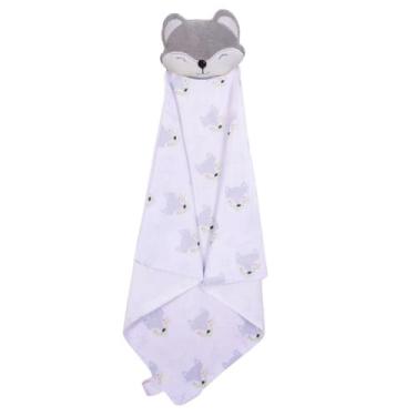 Imagem de Naninha para Bebê de Bichinho de Pelúcia com Prendedor de Chupeta Menino e Menina (Raposa Cinza)