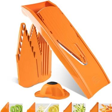 Imagem de Börner V1 ClassicLine Mandoline Starter Set (6 peças) • V-Slicer Classic + protetor de segurança + 2x inserções Julienne (3,5 mm e 7 mm) + inserção de fatiar + protetor de lâmina • Cortador de