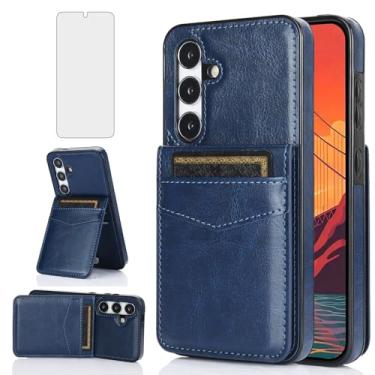 Imagem de Asuwish Capa de telefone para Samsung Galaxy S24 Plus S24+ 5G com protetor de tela de vidro temperado e suporte para cartão de crédito capa carteira suporte acessórios de celular de couro S24plus 24S