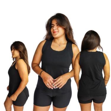 Imagem de Regata Feminina Sobre Legging Longa Tapa Bumbum Academia Fitness - swg