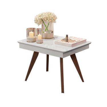 Imagem de Mesa de Centro Classic  Pés de Eucalipto Maciço Branco Móveis Decor - 