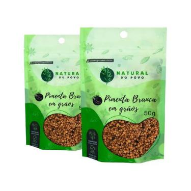 Imagem de Pimenta Branca 100% Pura em Grãos Qualidade Premium Refil 50g  - Natur