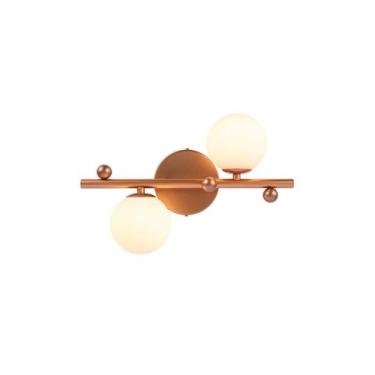 Imagem de Arandela moderna para quarto rosé com bola 2 lâmpadas jabuti - NEW LIG