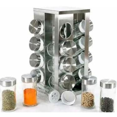 Imagem de Porta Tempero Condimento Giratório 16 Peças Inox Cozinha - Lite