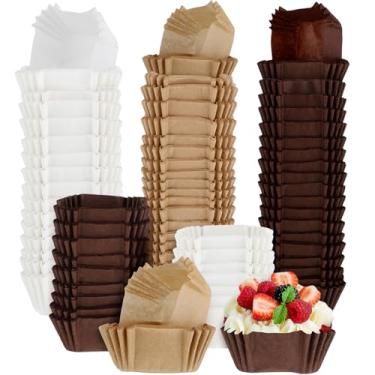 Imagem de Layhit 900 peças de mini forros quadrados de cupcake a granel descartáveis para brownie, forros de panela, copo de papel para casamento, formatura, chá de bebê, artigos de festa de aniversário