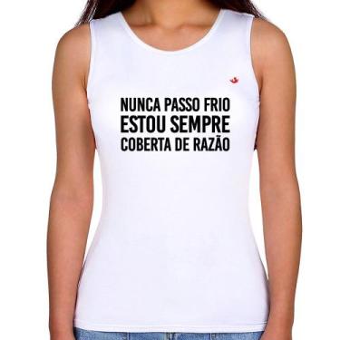 Imagem de Regata Feminina Nunca passo frio, estou sempre coberta de razão - Foca
