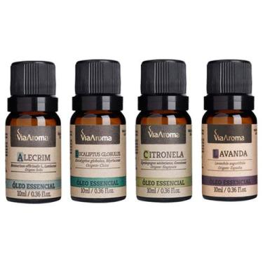 Imagem de 4 Oleos Essencial - Alecrim, Eucaliptus Globulus, Citronela e Lavanda 
