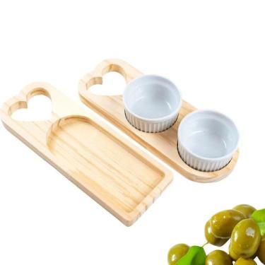 Imagem de Conjunto Petisqueira Madeira com Ramequim Porta Molho - Carmisini