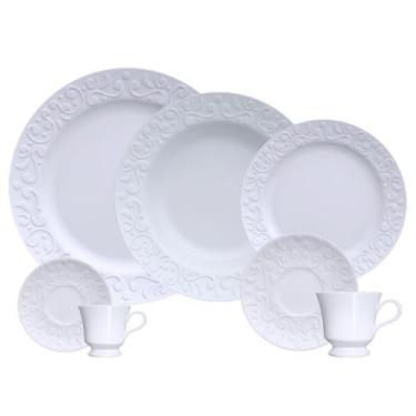 Imagem de Aparelho De Jantar Chá Café 42 Peças Porcelana Relevo Tassel Germer 6 
