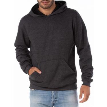 Imagem de Blusa Moletom flanelada Com Bolsos Canguru e Capuz masculina e feminin