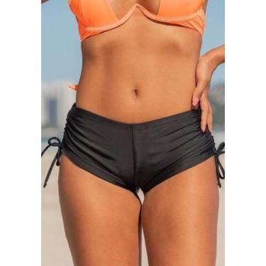 Imagem de Calcinha de Biquíni Shortinho Feminino Avulso - Penelópe Joy, Preto, G
