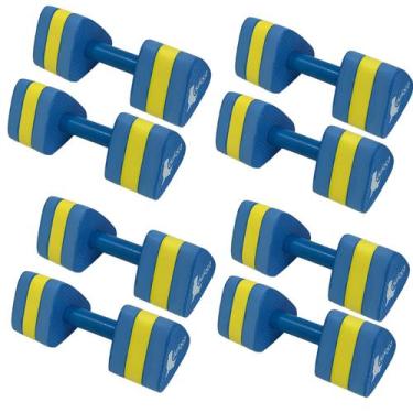 Imagem de Kit 4 Pares Halteres Hidroginástica EVA DF1092 M Dafoca Sports Azul/Am