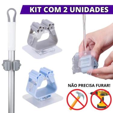 Imagem de Suporte Individual Para Vassoura Rodo Kit Lavanderia Gancho Organizado