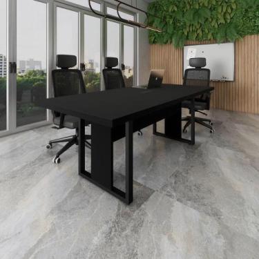 Imagem de Mesa de Reunião 2,00m 1 Caixa de Tomada Pés Metal Quadro F5 - F5 Offic