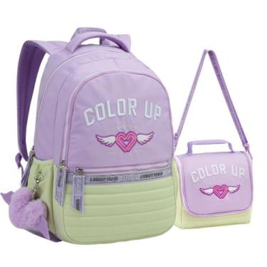 Imagem de Kit Mochila e Lancheira Escolar Feminina ColorUp Notebook - Seanite, L