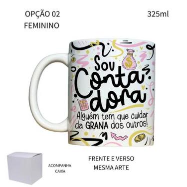 Imagem de Caneca 325ml Flork Profissões Contador Contadora - LARANJA E MIMOS