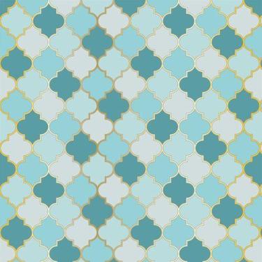 Imagem de Papel De Parede Temático Arábia Verde E Dourado - 3,00m - DEKAL DECOR