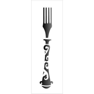 Imagem de Stencil Simples Talher Garfo 1469 10x30 Opa