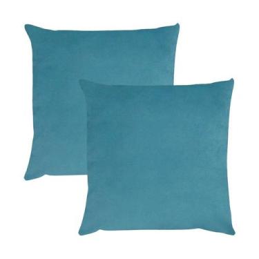Imagem de Kit 2 Capas para Almofada em Veludo Liso 43x43 com Enchimento 50x50 Vá
