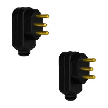 Imagem de 2 Plug Macho Pial Legrand 10A com Terra e Saída Lateral