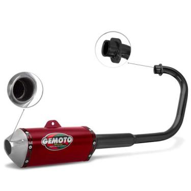 Imagem de Escapamento Gemoto Esportivo Racing 3 Trioval Curva Preta Titan 150 Es