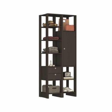 Imagem de Closet com 1 Porta com 2 prateleias, 2 Gavetas e 8 nichos EY 106-107 L