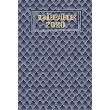 Imagem de Schülerkalender 2020: Wochenplaner zum notieren, organisieren und planen 6x9 ca. DIN A5. Kalender/Terminkalender/Monats- / Tagesübersicht / ... listen/Design : Metall Modern Raute Silber