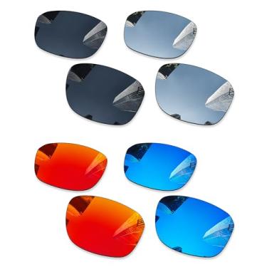 Imagem de Combine8 4 pares de lentes de reposição ploarizadas para óculos de sol Oakley Split Shot OO9416 - preto + titânio prata + azul gelo + vermelho fogo