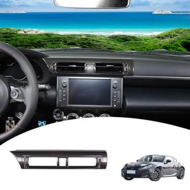 Imagem de JONKOKO Capa de moldura de ar condicionado para console central de carro estilo fibra de carbono ABS para Subaru BRZ Toyota 86 2022 (fibra de carbono)