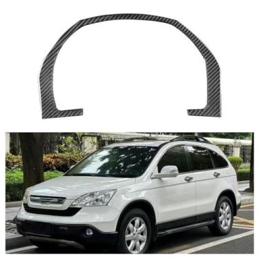 Imagem de IKUESM Compatível com Honda CRV 2007 2008 2009 2010 2011 Acessórios Interior de fibra de carbono Velocímetro do carro Painel surround Acabamento da tampa da estrutura externa
