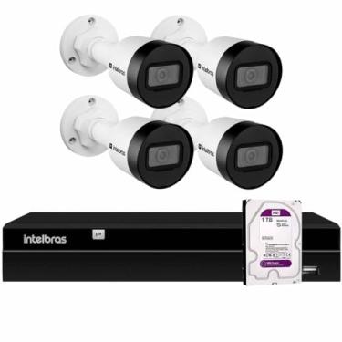 Imagem de Kit 4 Câmeras de Segurança Bullet Intelbras Full HD 1080p VIP 1230 B G4 + Gravador Digital de Vídeo NVR NVD 1404-4 Canais + APP (1TB)
