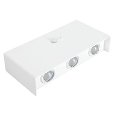 Imagem de Luz de Parede Com Sensor de Movimento, Arandela LED Operada por Bateria, Iluminação Contínua, Luz de Parede Recarregável Com Detector de Movimento para Escadas, Corredor (Branco)