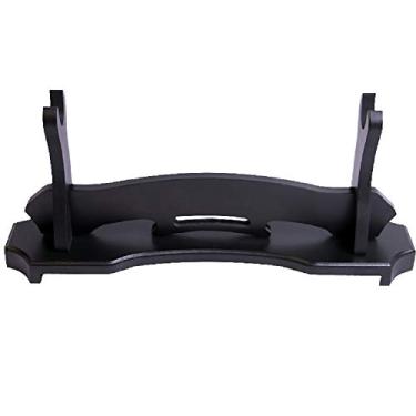 Imagem de BiJun Suporte Katana para espada, espada de madeira preta, suporte de parede Katana, suporte de parede de espada gladiadora