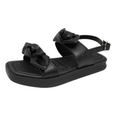 Imagem de Sandália Feminina Flatform Nó Moderna Clássica Moleca-Feminino