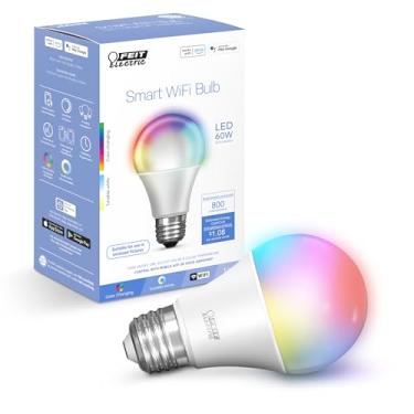 Imagem de Feit Electric OM60/RGBW/CA/AG Smart WiFi que muda de cor e regulável, Alexa ou Google Assistant, nenhuma lâmpada de LED A19, 60W