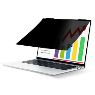 Imagem de JiSiTeCai Filtro de tela de privacidade flip 180° para MacBook Pro 13 polegadas (2016-2024, M1, M2, M3) e MacBook Air 13 (2016-2023, M1), filtro de privacidade removível para laptop com capa de