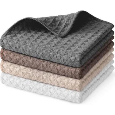 Imagem de EubooTree Pacote com 4 toalhas Barista, panos de microfibra para barista, toalhas de limpeza essenciais para máquinas de café expresso, varinhas de vapor e bancadas, acessórios para cafés, 30 x 30 cm